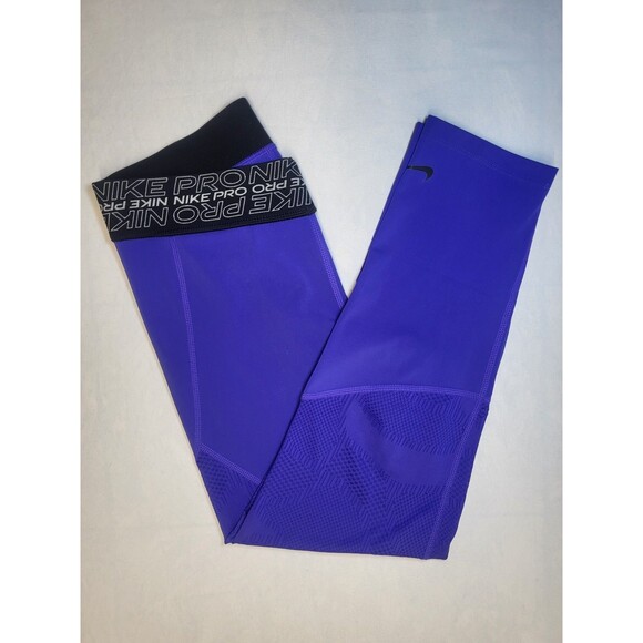 Nike Pro Womens Medium Dri Fit Leggings Purple Athletic - Picture 13 of 13